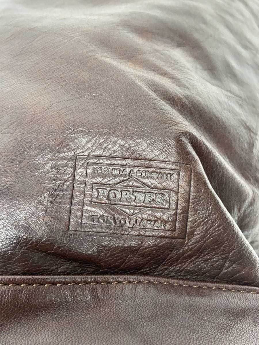 PORTER Shoulder Bag Leather Brown 5