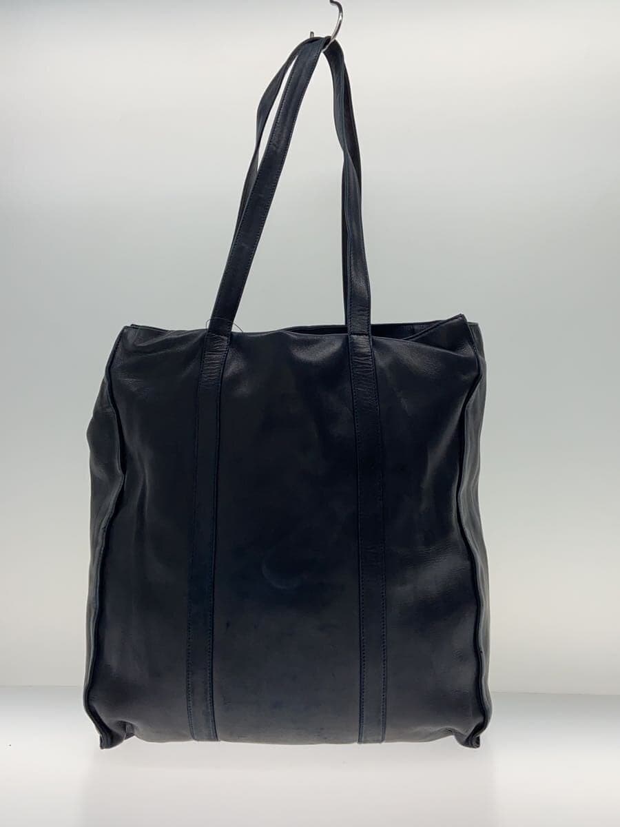 PRADA tote bag leather navy 3
