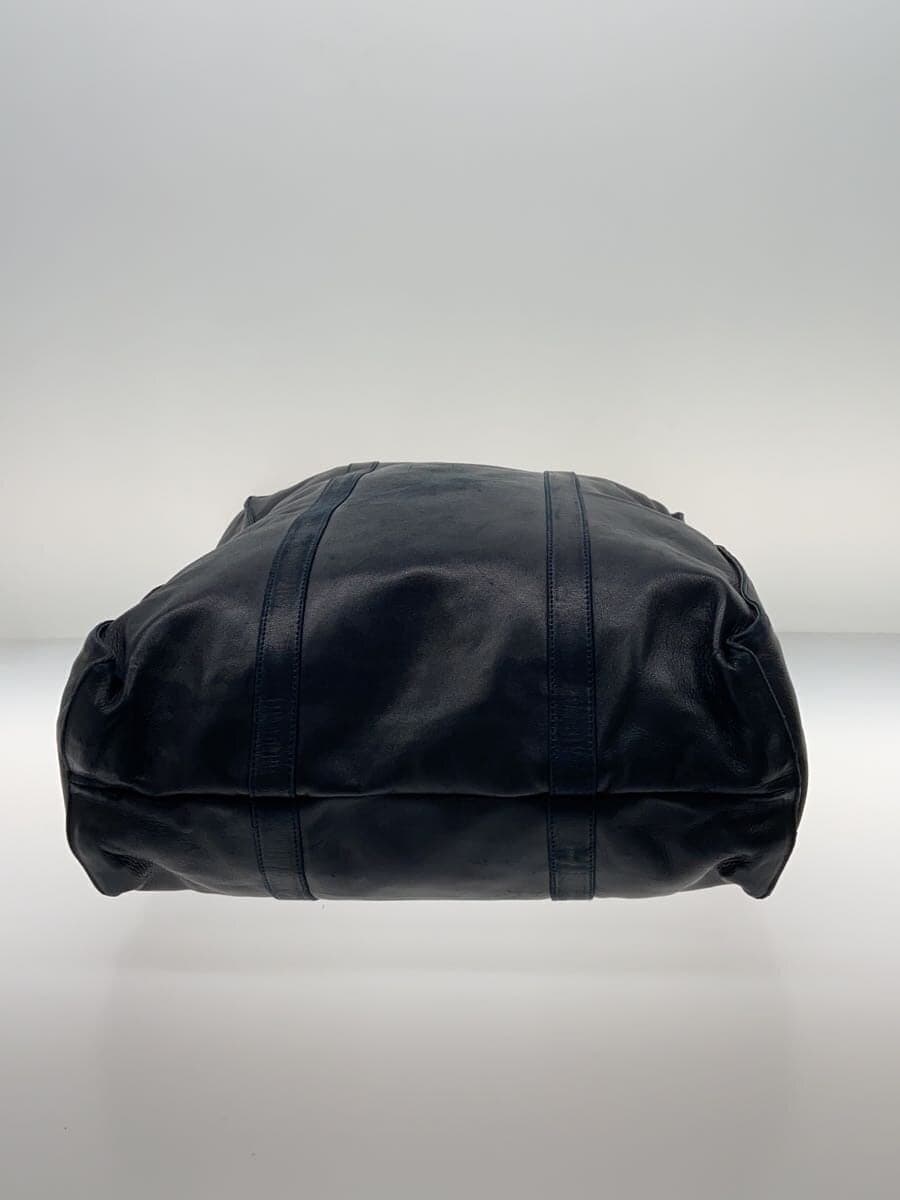 PRADA tote bag leather navy 4