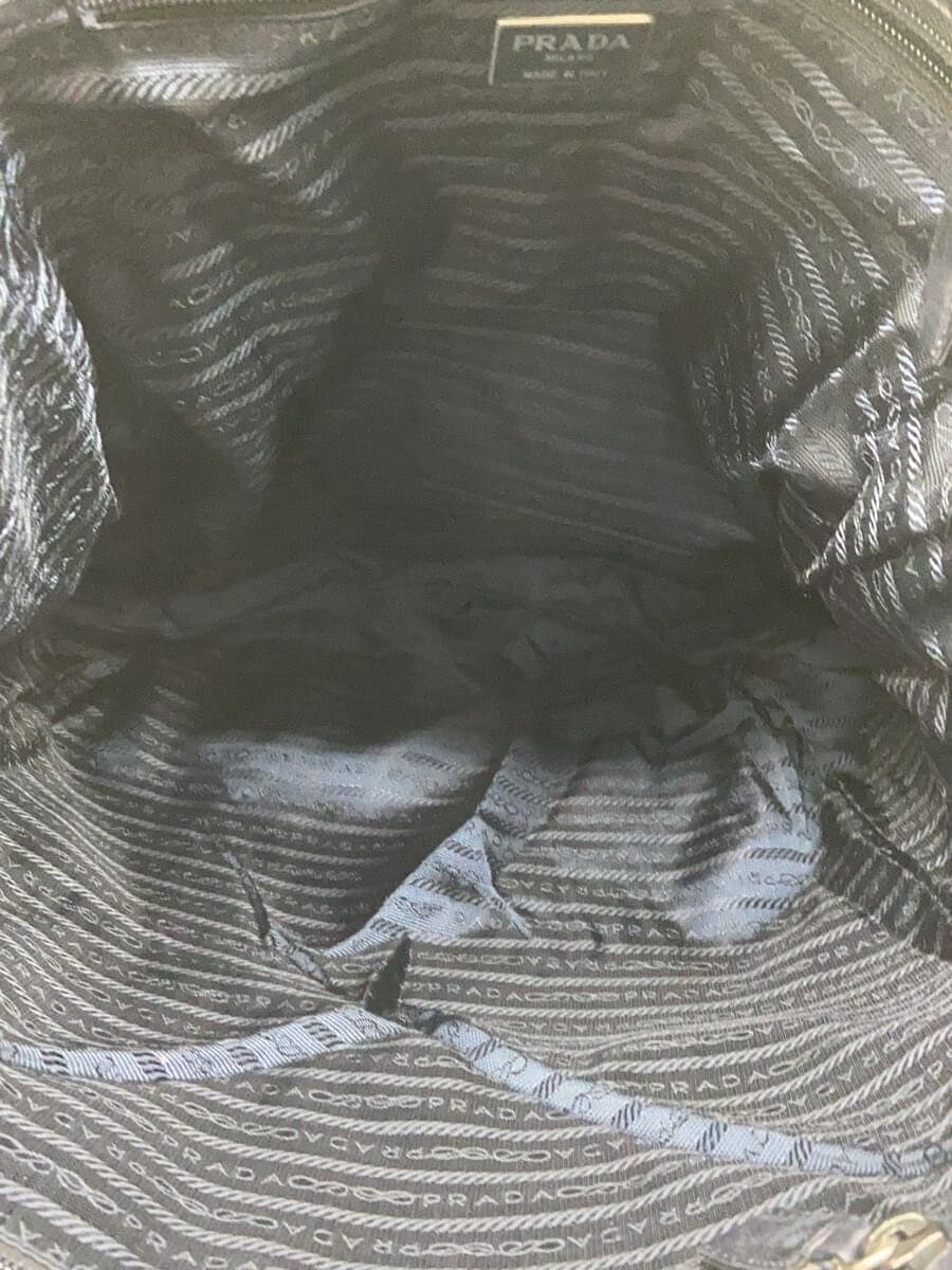 PRADA tote bag leather navy 6