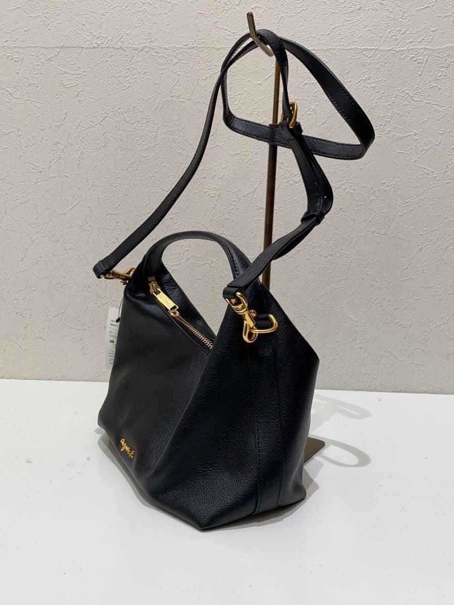 agnes b. Shoulder Bag Leather BLK ABS01-04 2