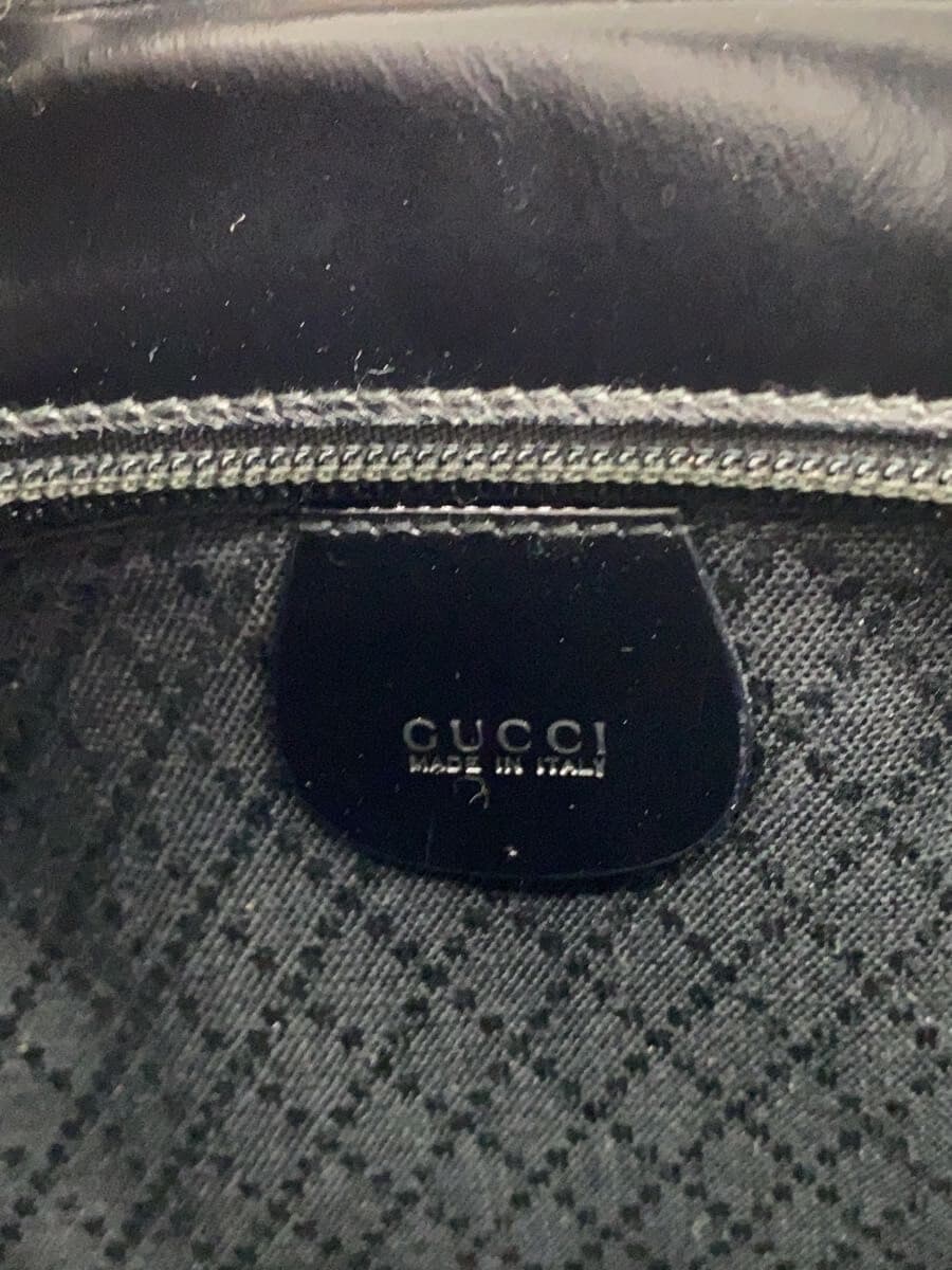 GUCCI shoulder bag leather BLK 5