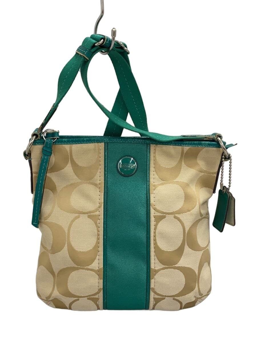 COACH Shoulder Bag_Signature Canvas GRN All Over Pattern