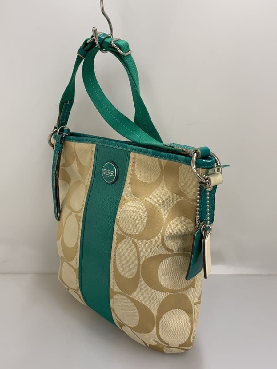COACH Shoulder Bag_Signature Canvas GRN All Over Pattern 2