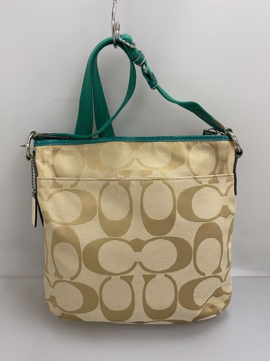 COACH Shoulder Bag_Signature Canvas GRN All Over Pattern 3