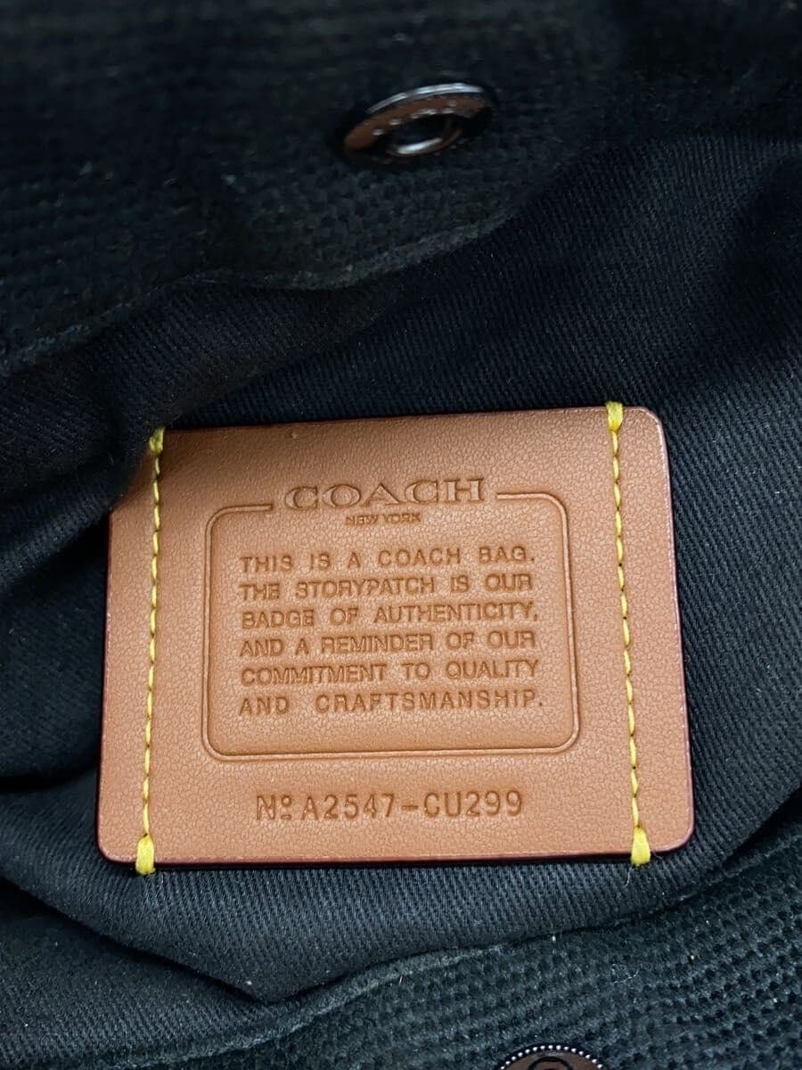 COACH Tote Bag Cotton BLK CU299 5