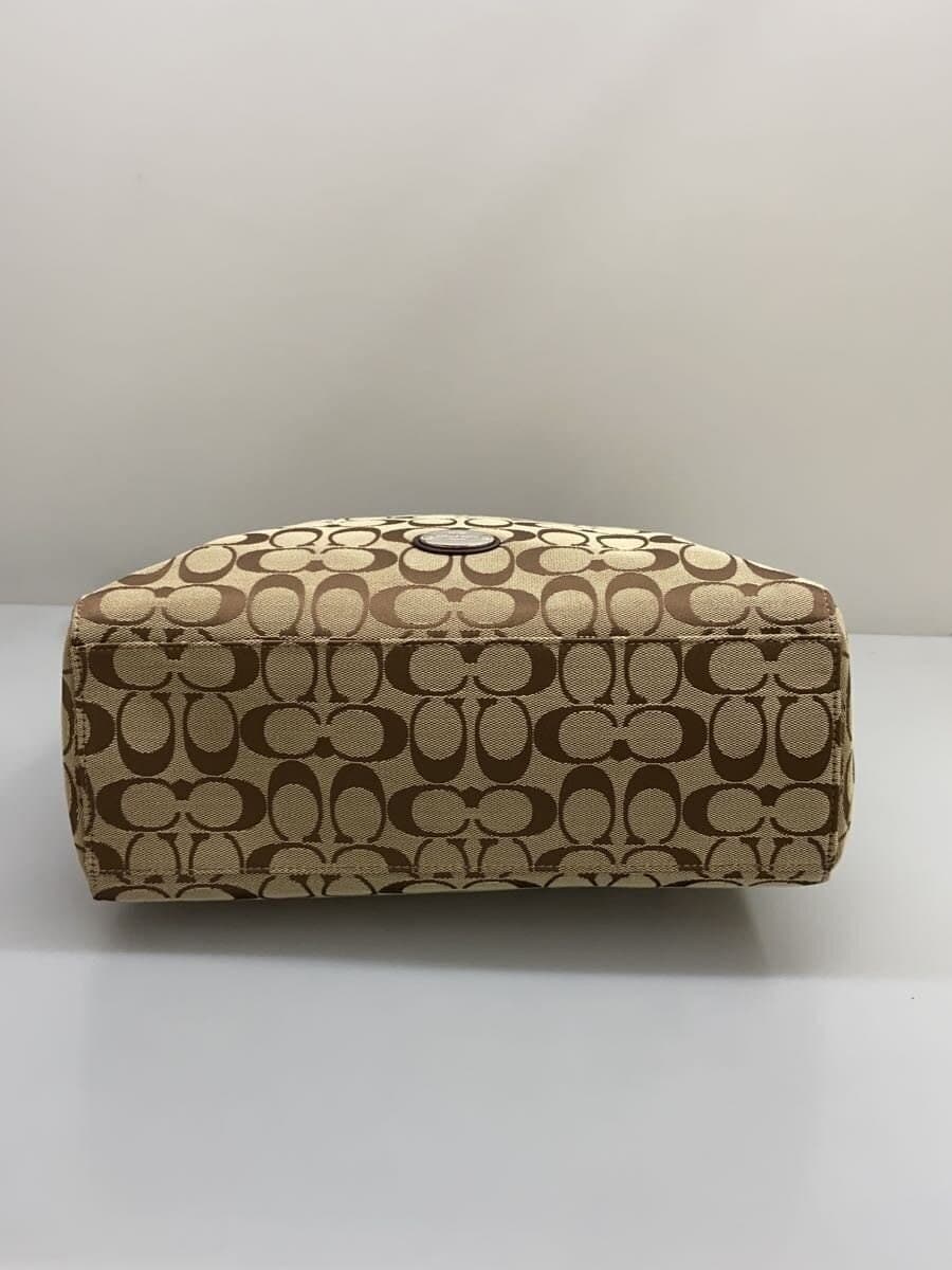 COACH Tote Bag Canvas BEG All Over Pattern 4