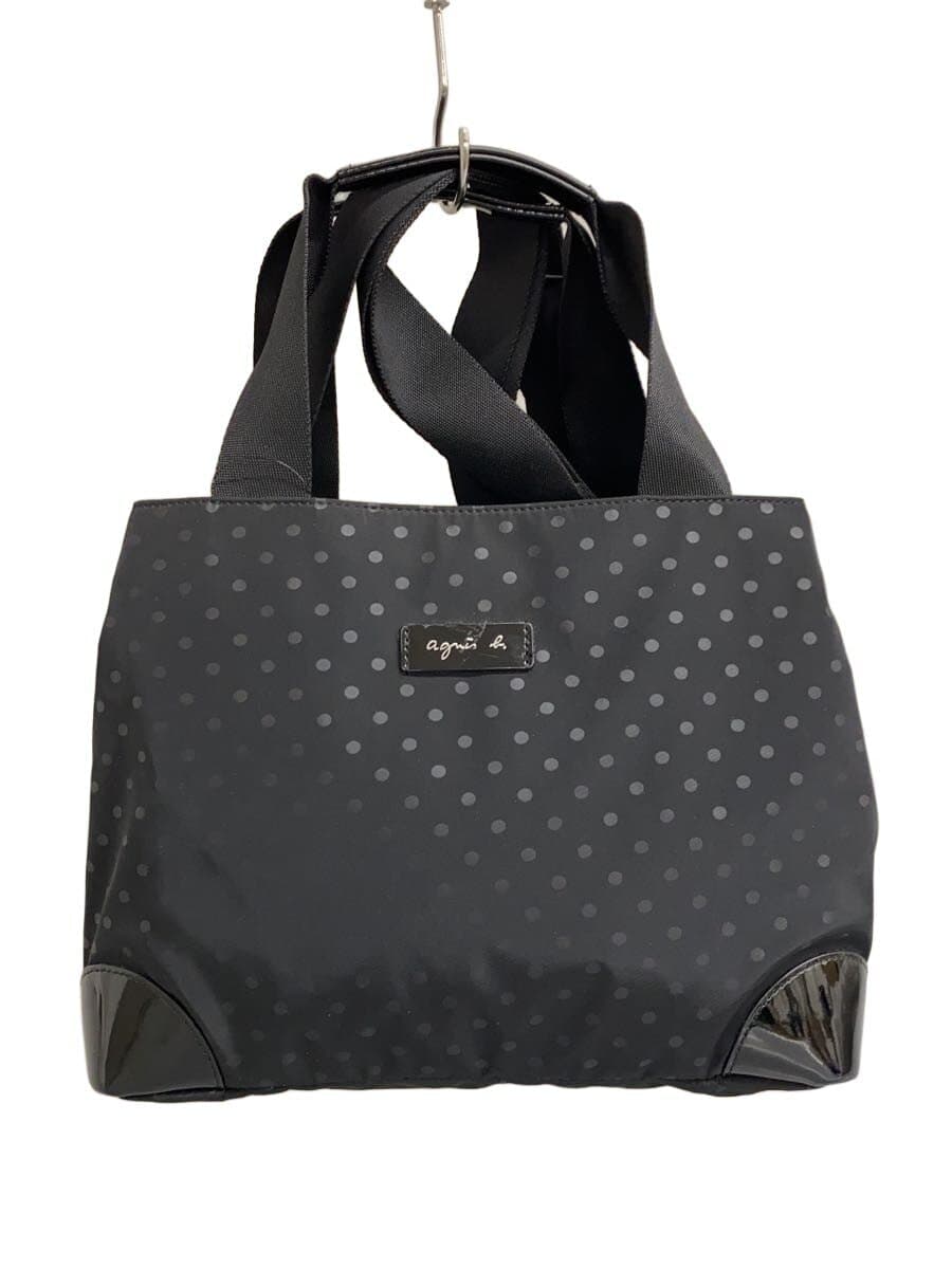 agnes b VOYAGE Handbag Polyester BLK Dot AS10b-01