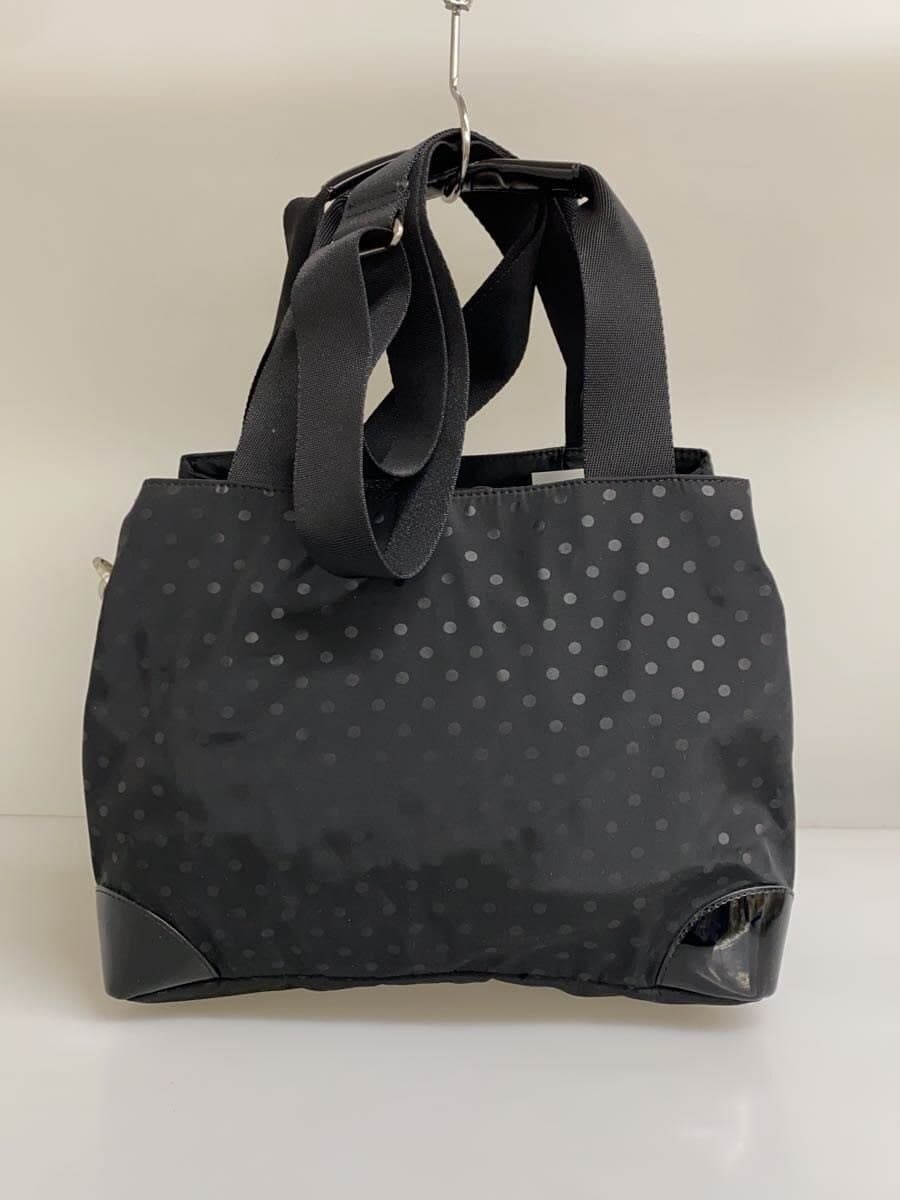 agnes b VOYAGE Handbag Polyester BLK Dot AS10b-01 3