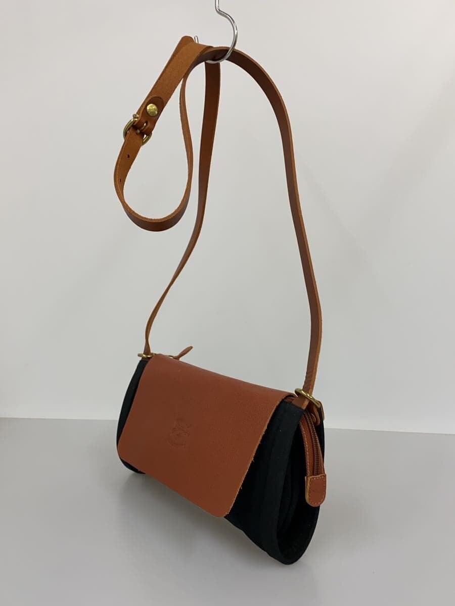 IL BISONTE Shoulder Bag Canvas BLK Solid 2