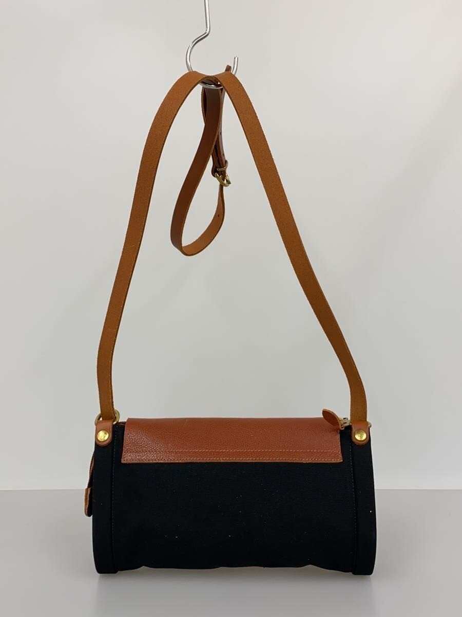 IL BISONTE Shoulder Bag Canvas BLK Solid 3
