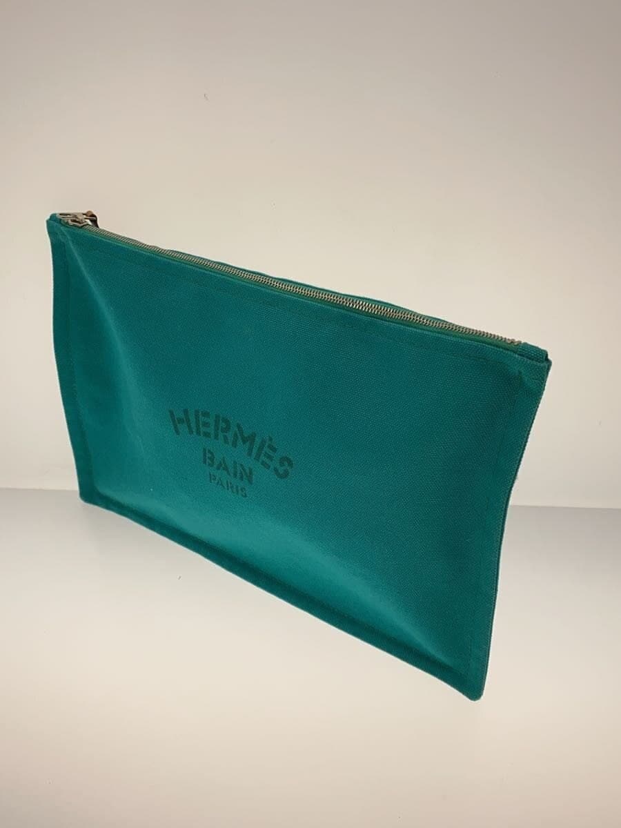 HERMES Pouch Canvas GRN Yaching 2