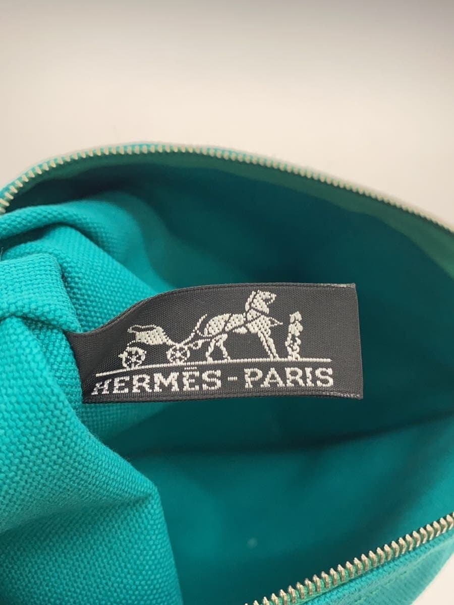 HERMES Pouch Canvas GRN Yaching 5