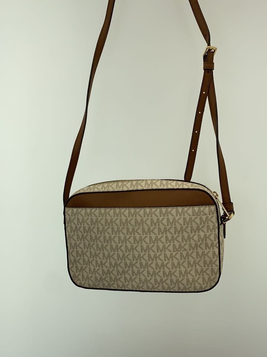 MICHAEL KORS Shoulder Bag Leather CRM All Over Pattern With Wear 3