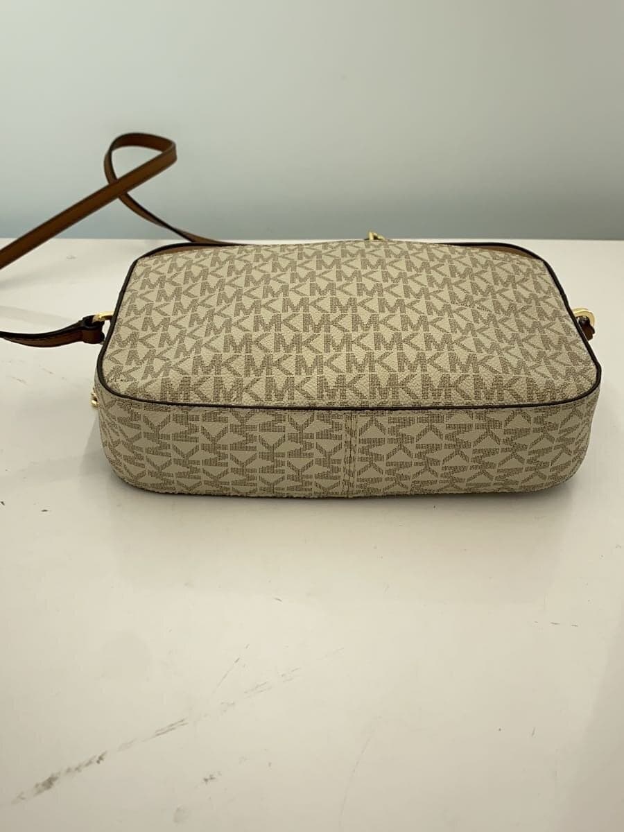 MICHAEL KORS Shoulder Bag Leather CRM All Over Pattern With Wear 4