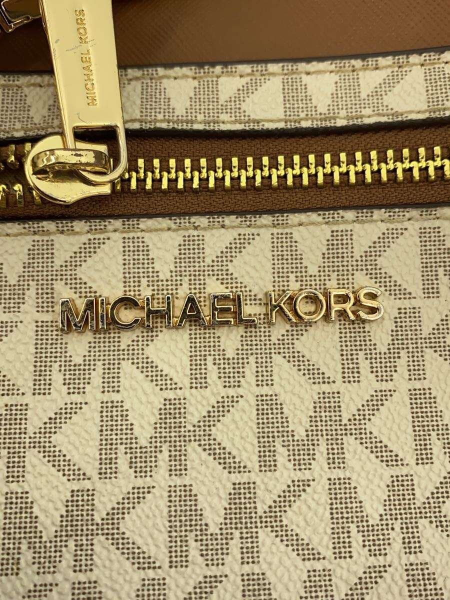 MICHAEL KORS Shoulder Bag Leather CRM All Over Pattern With Wear 5
