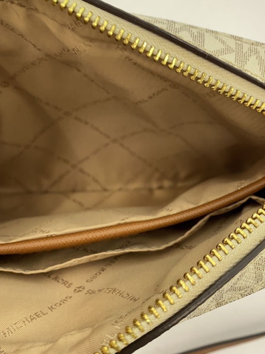 MICHAEL KORS Shoulder Bag Leather CRM All Over Pattern With Wear 6