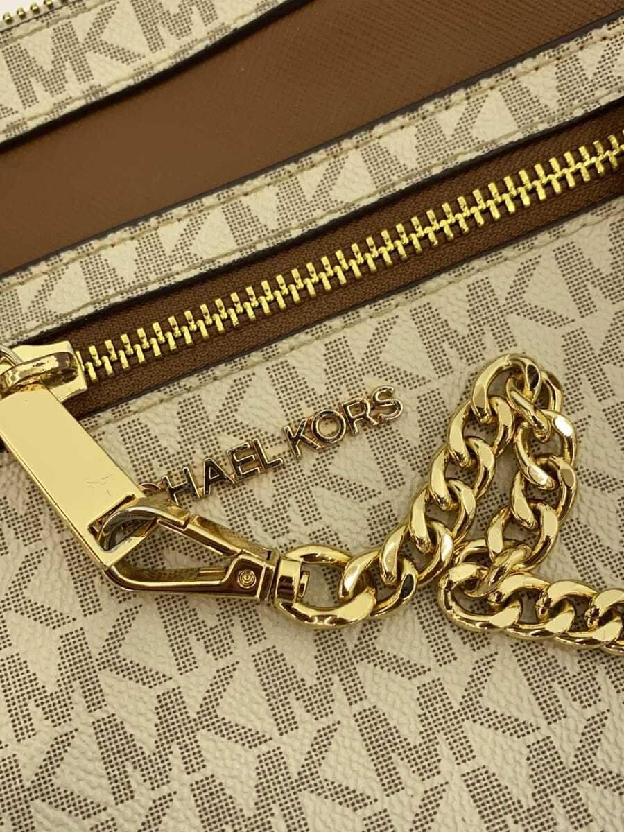 MICHAEL KORS Shoulder Bag Leather CRM All Over Pattern With Wear 7