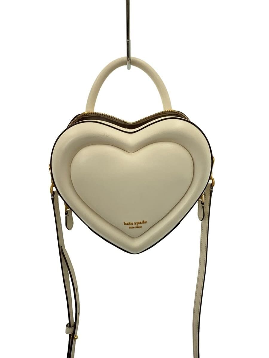 kate spade new york2-Way Heart Type Shoulder Bag WHT Solid Stain