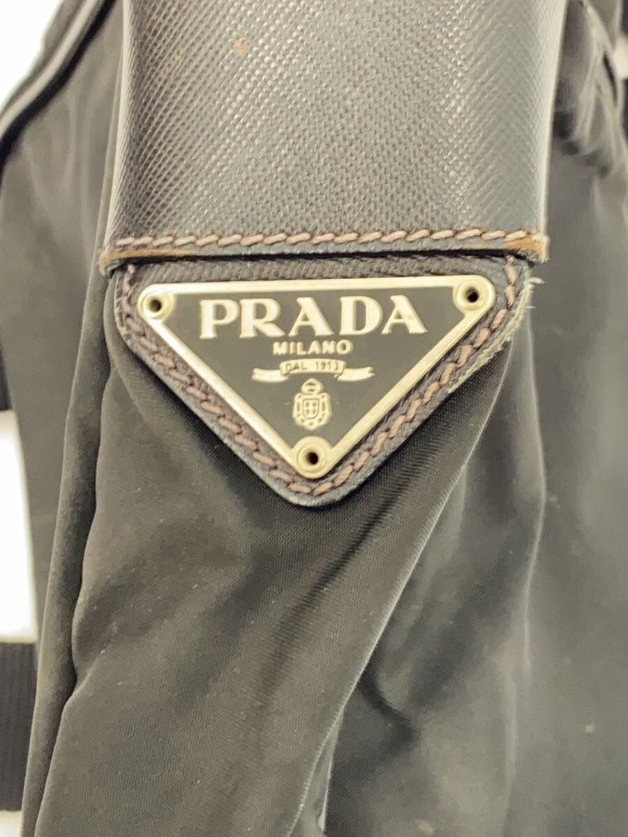 PRADA Shoulder Bag Nylon BLK Tessuto Wear Soil Fade 5
