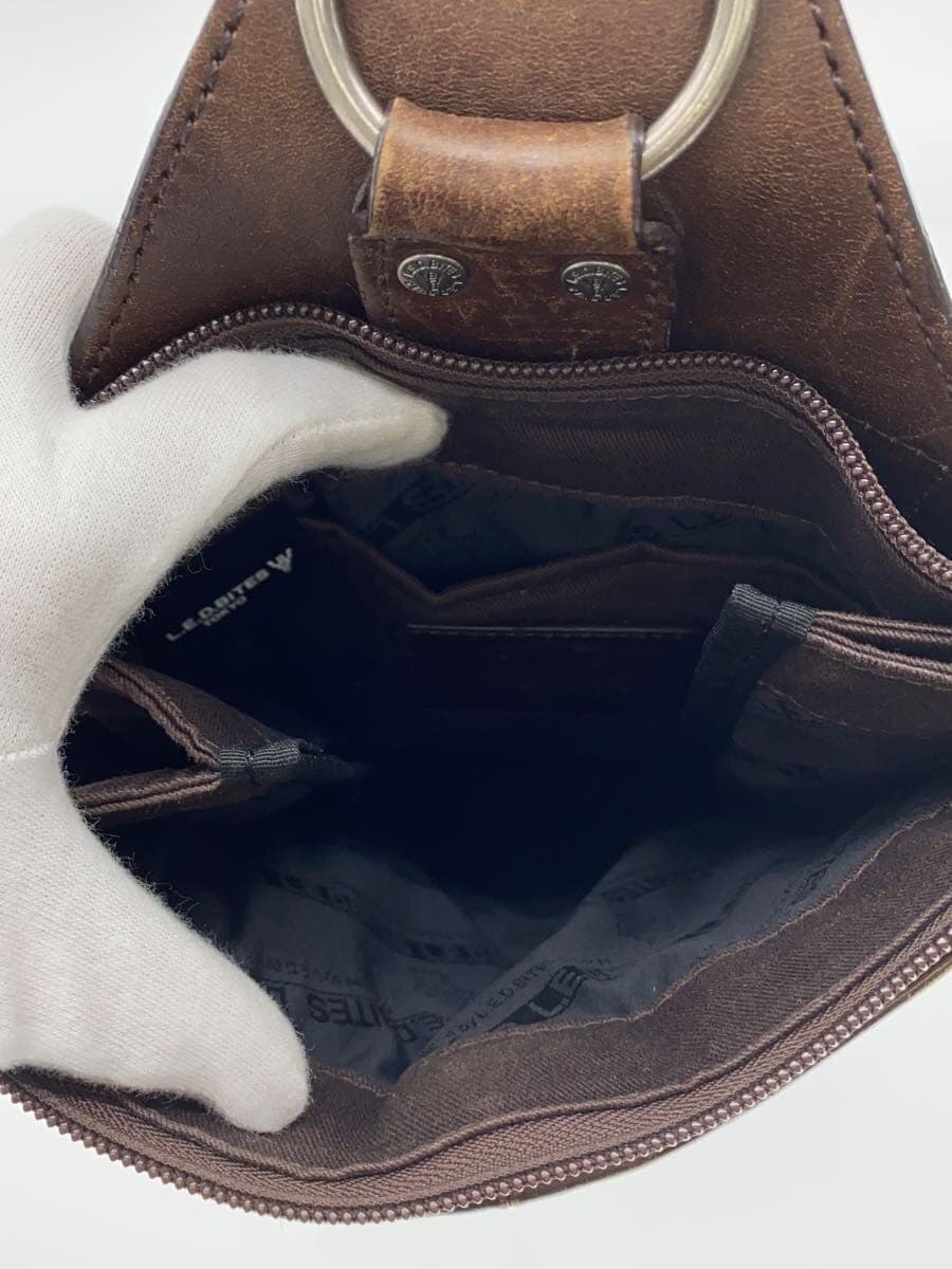 L.E.D.BITES Shoulder Bag Leather BRW Scratches and scuffs present 6