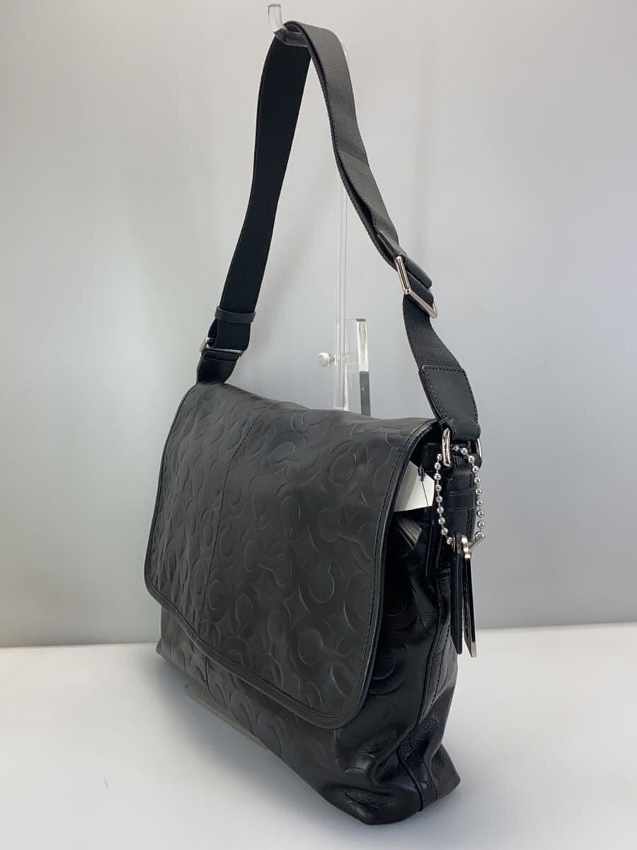 COACH Shoulder Bag Leather BLK 70250 2