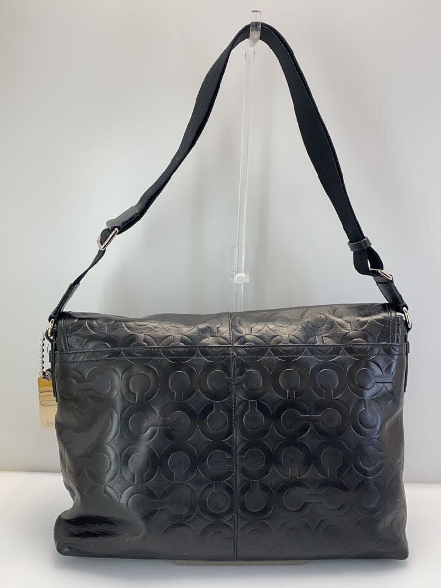 COACH Shoulder Bag Leather BLK 70250 3