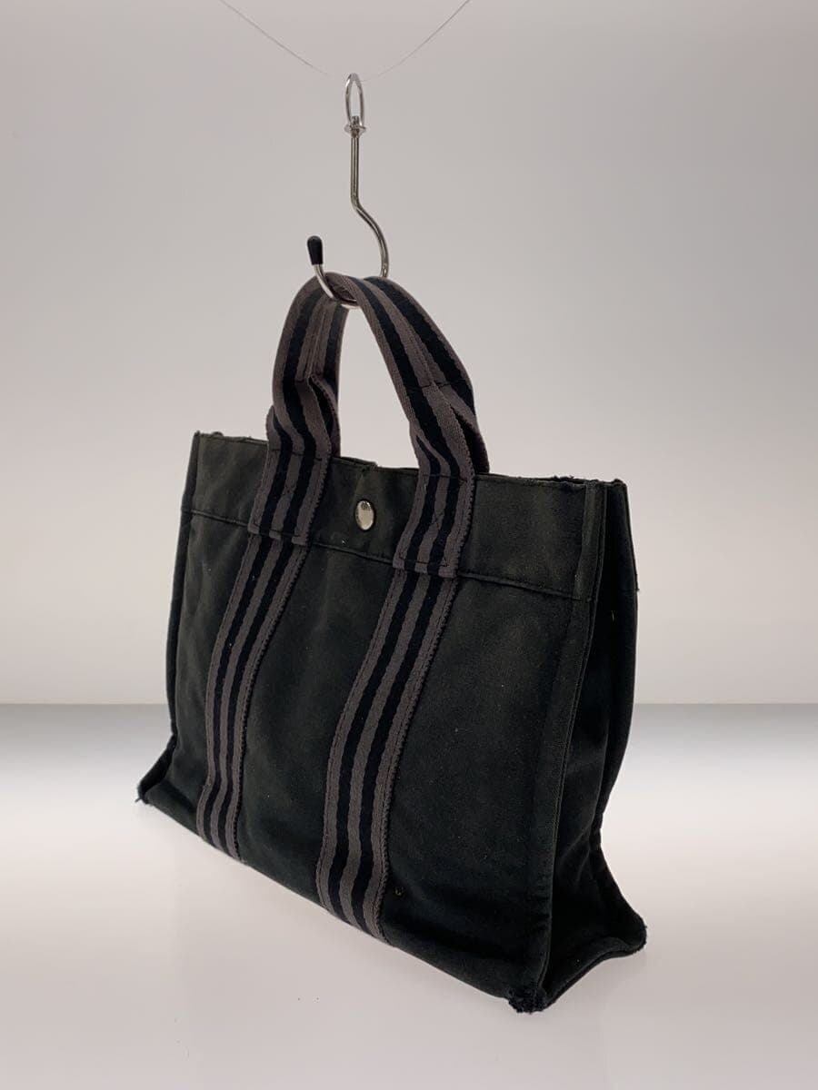 HERMES tote bag cotton BLK plain 2