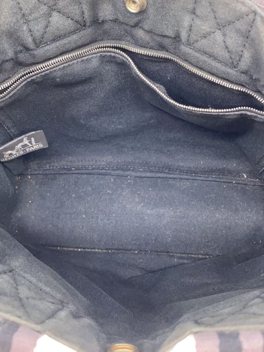 HERMES tote bag cotton BLK plain 6