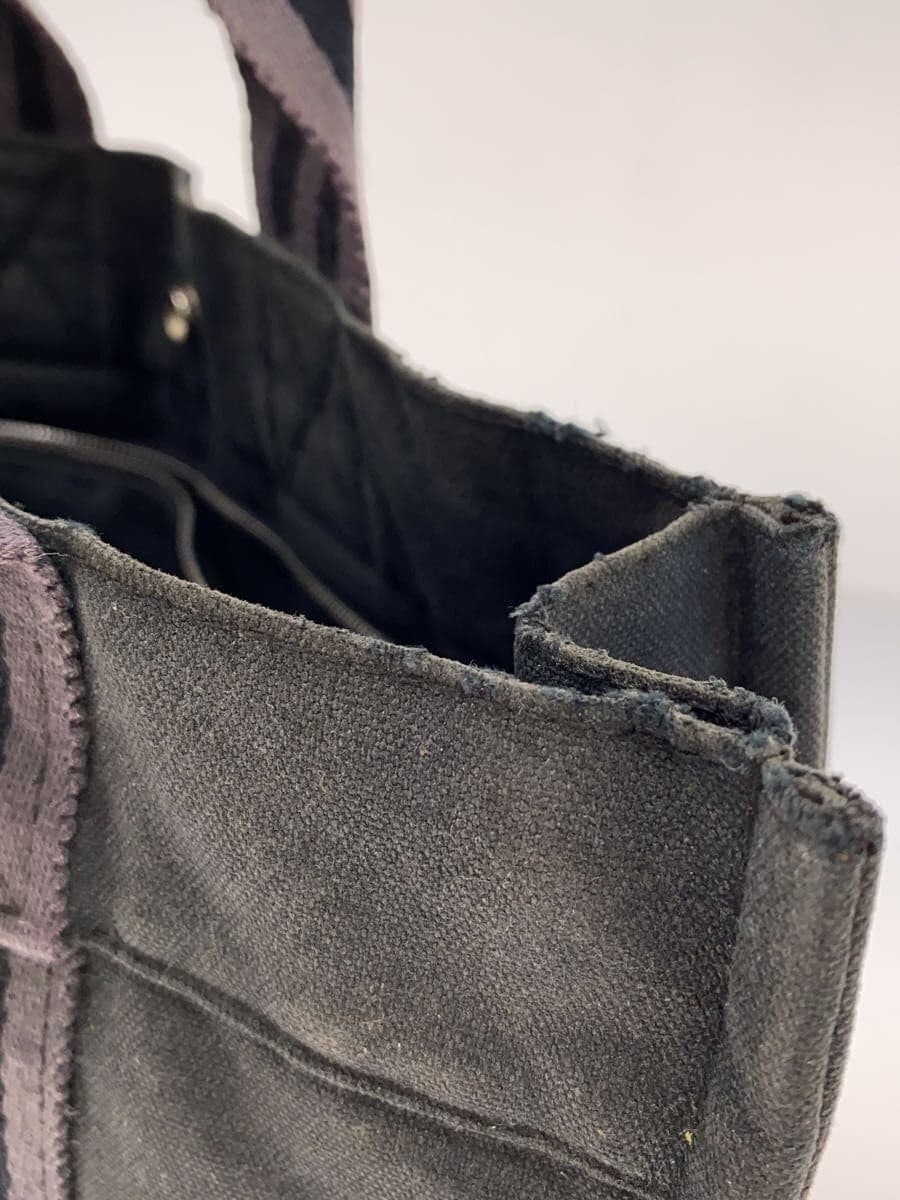 HERMES tote bag cotton BLK plain 7