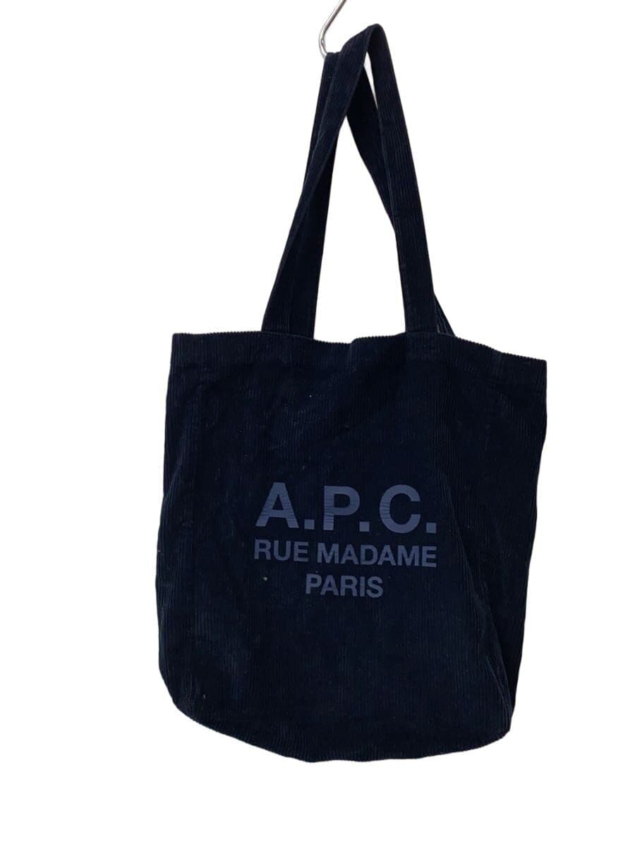 A.P.C. Tote Bag Corduroy NVY Print