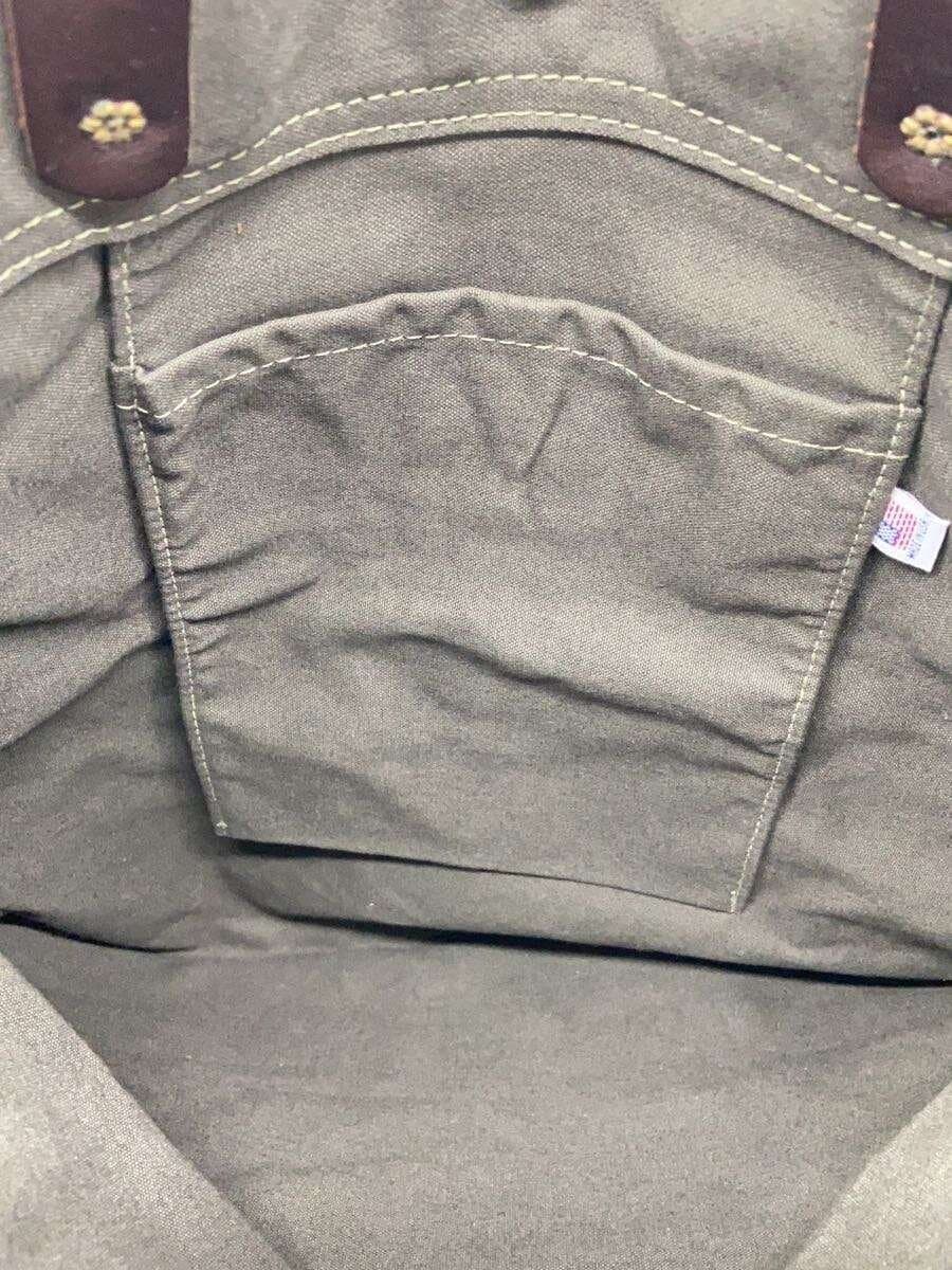 Heritage Leather Tote Bag Canvas KHK 6