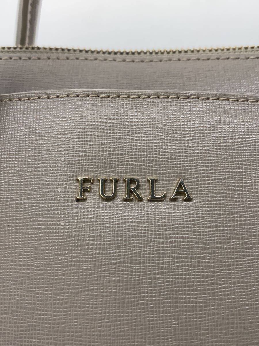 FURLA Handbag Leather GRY Solid 5