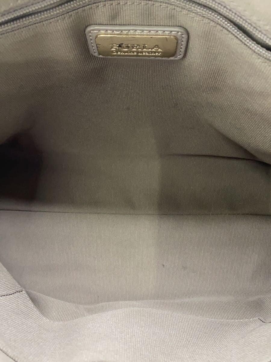 FURLA Handbag Leather GRY Solid 6