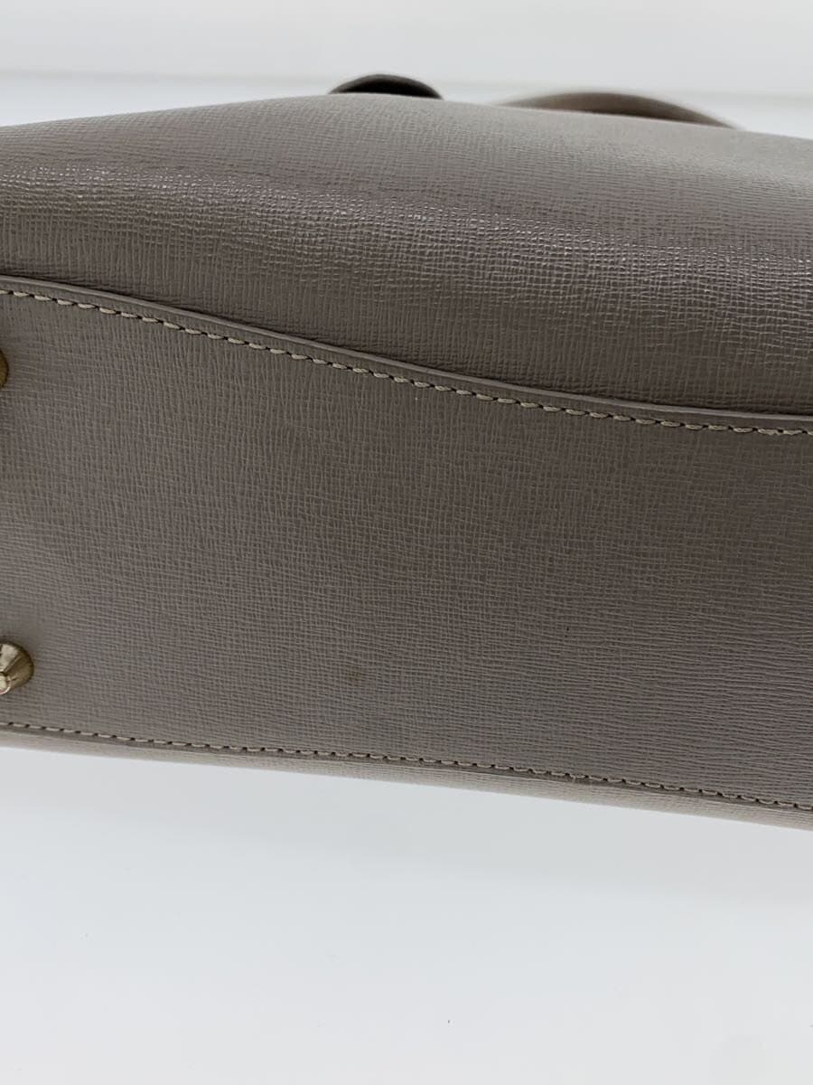 FURLA Handbag Leather GRY Solid 7