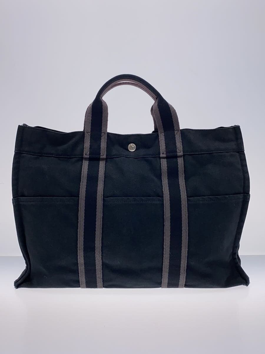 HERMES Fourre-Tout MM Tote Bag Canvas BLK 3