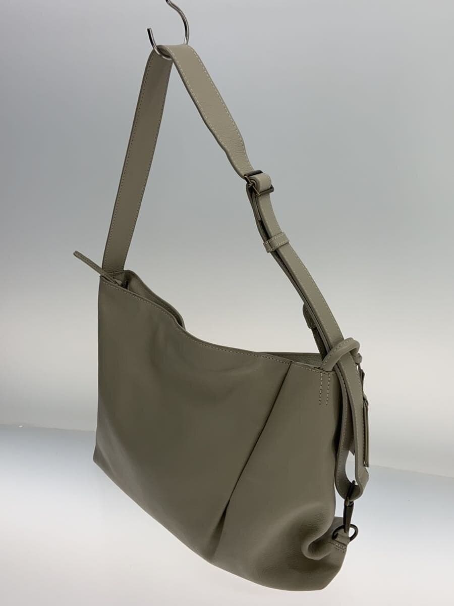 MOTHERHOUSE Shoulder Bag Leather GRY Solid 2