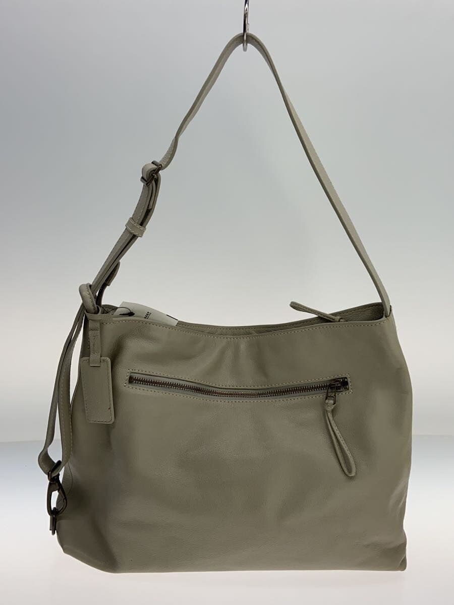 MOTHERHOUSE Shoulder Bag Leather GRY Solid 3