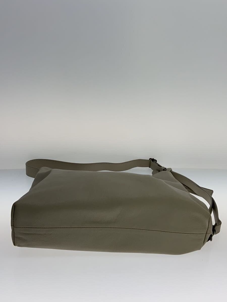 MOTHERHOUSE Shoulder Bag Leather GRY Solid 4