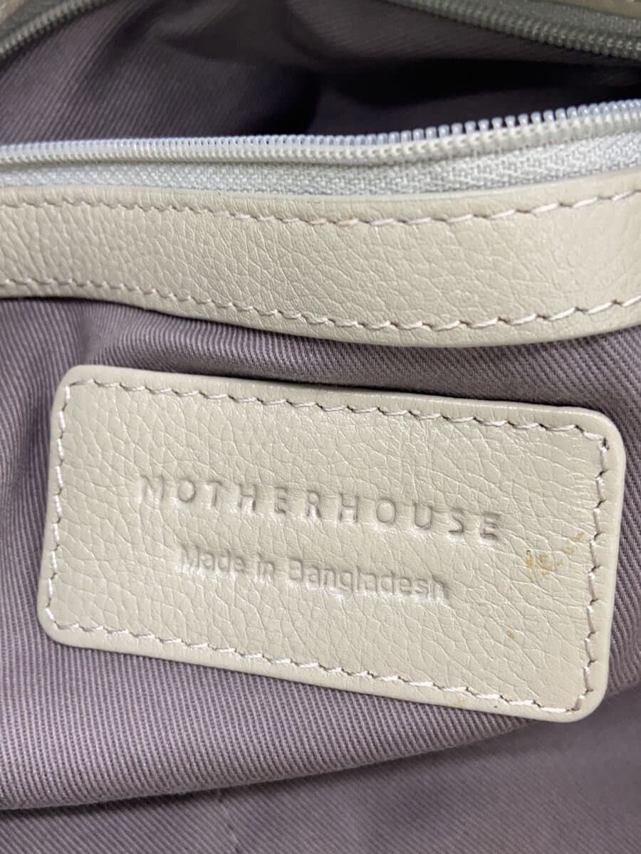 MOTHERHOUSE Shoulder Bag Leather GRY Solid 5