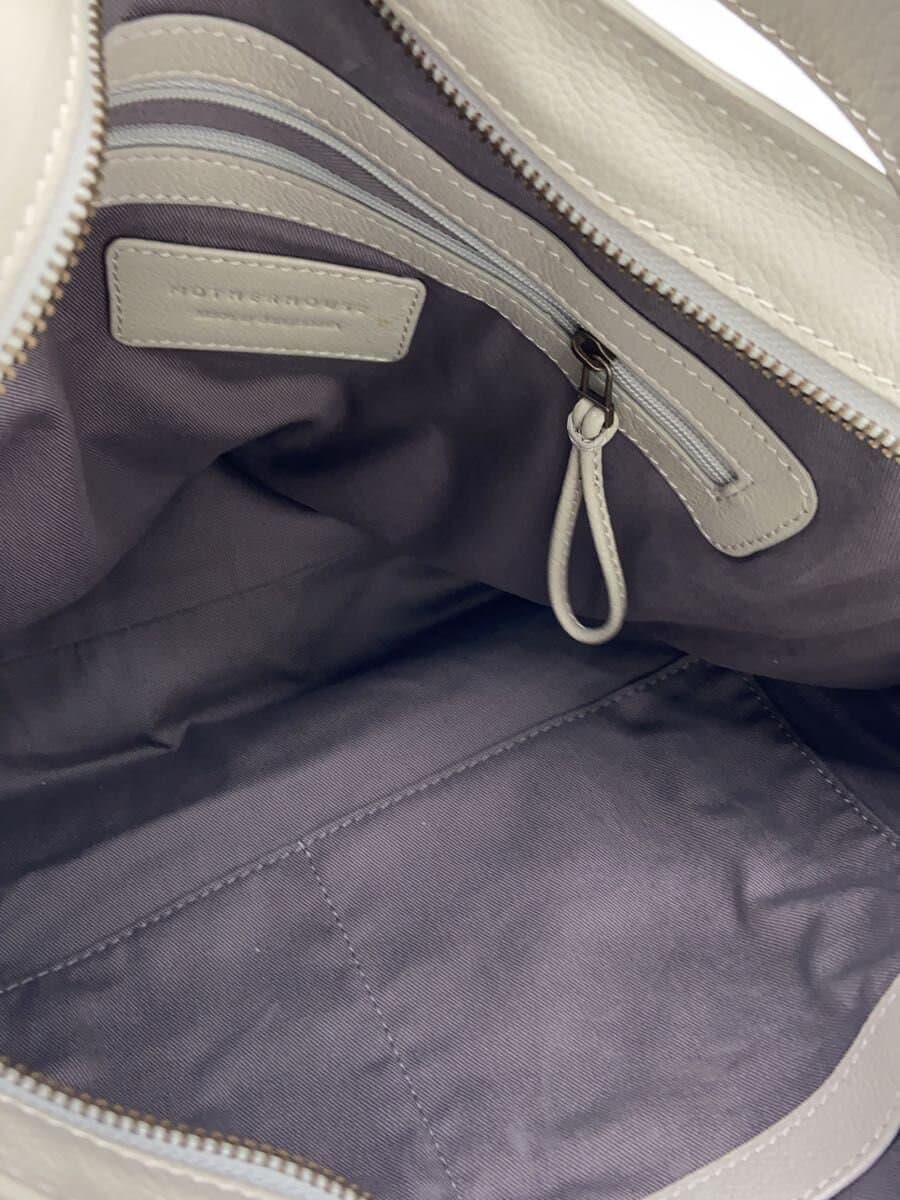 MOTHERHOUSE Shoulder Bag Leather GRY Solid 6