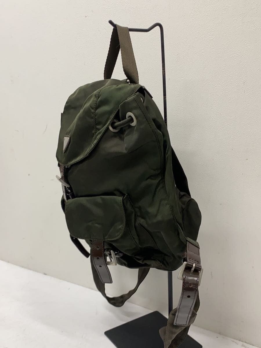 PRADA Backpack Nylon KHK Solid 2