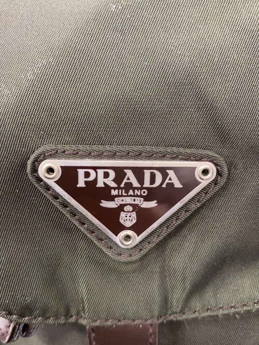 PRADA Backpack Nylon KHK Solid 5