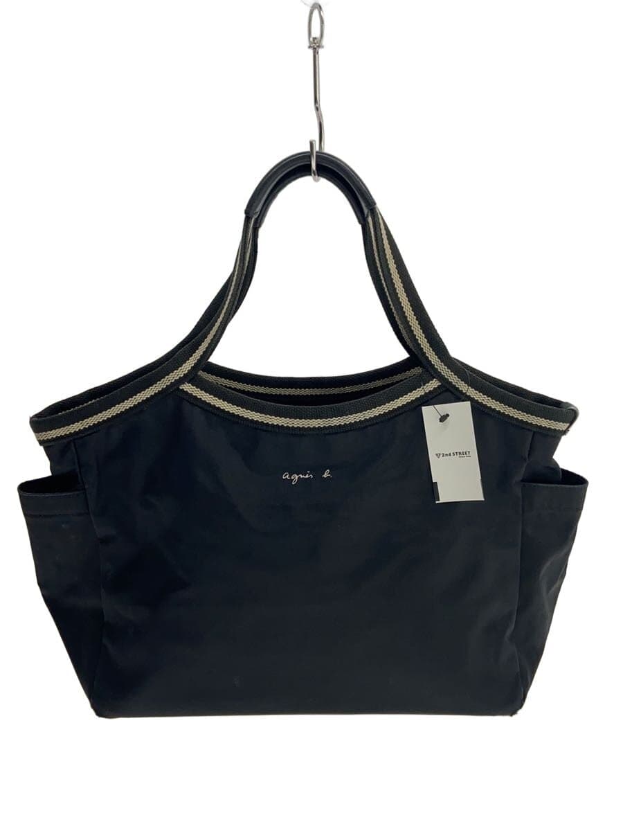 agnes b VOYAGE Handbag Nylon BLK Solid