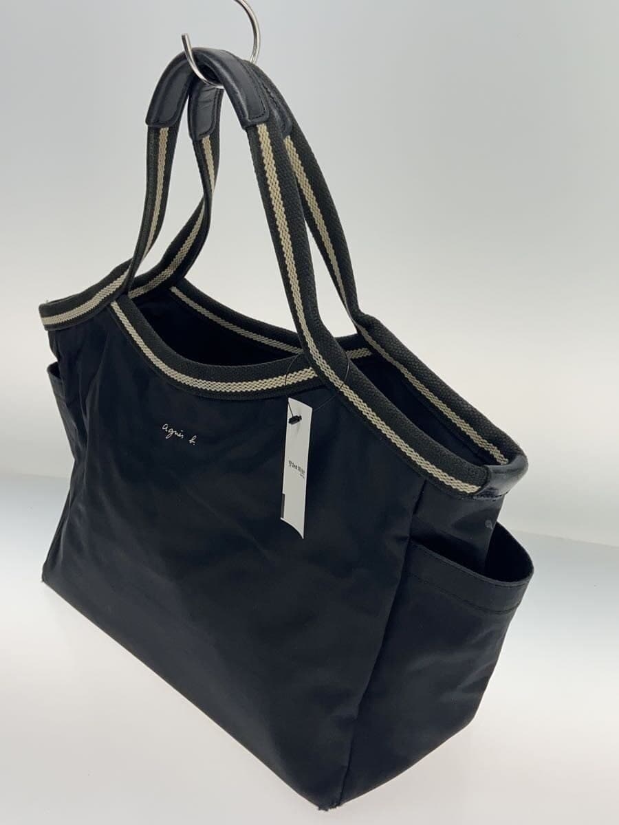 agnes b VOYAGE Handbag Nylon BLK Solid 2