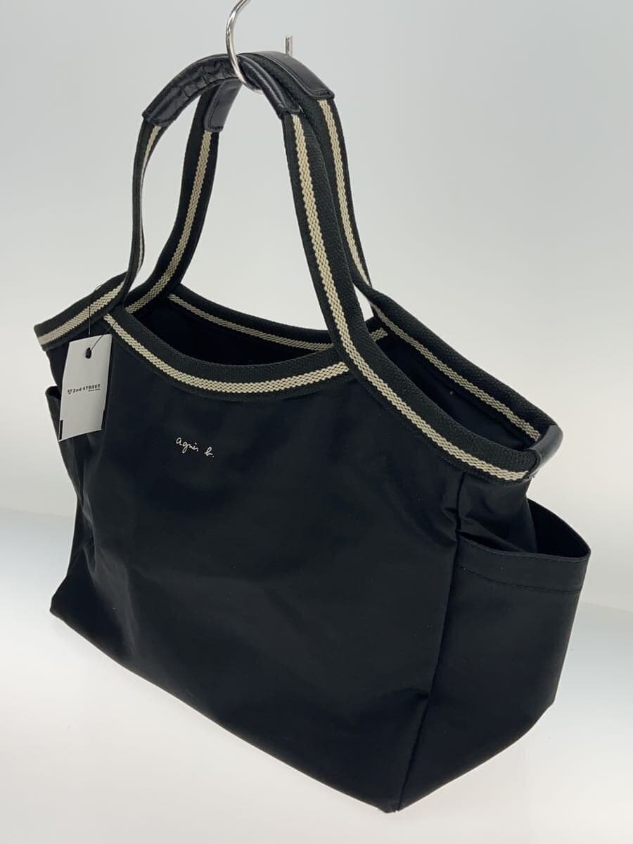 agnes b VOYAGE Handbag Nylon BLK Solid 2