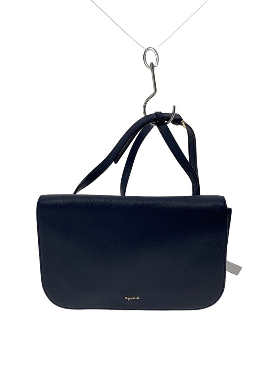 agnes b. Shoulder Bag Leather NVY