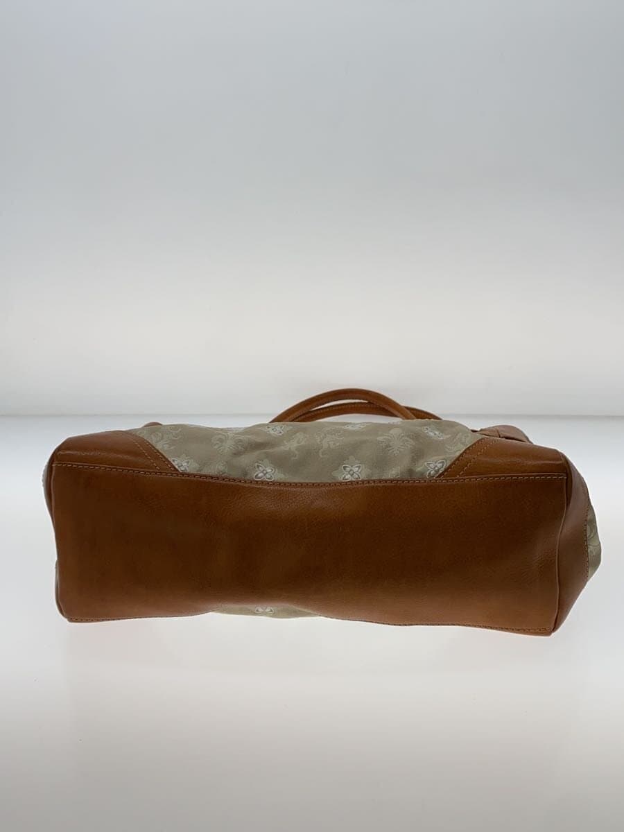 GENTEN Tote Bag Leather WHT All Over Pattern 4