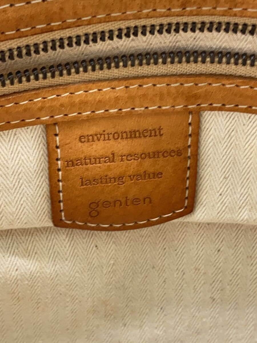 GENTEN Tote Bag Leather WHT All Over Pattern 5