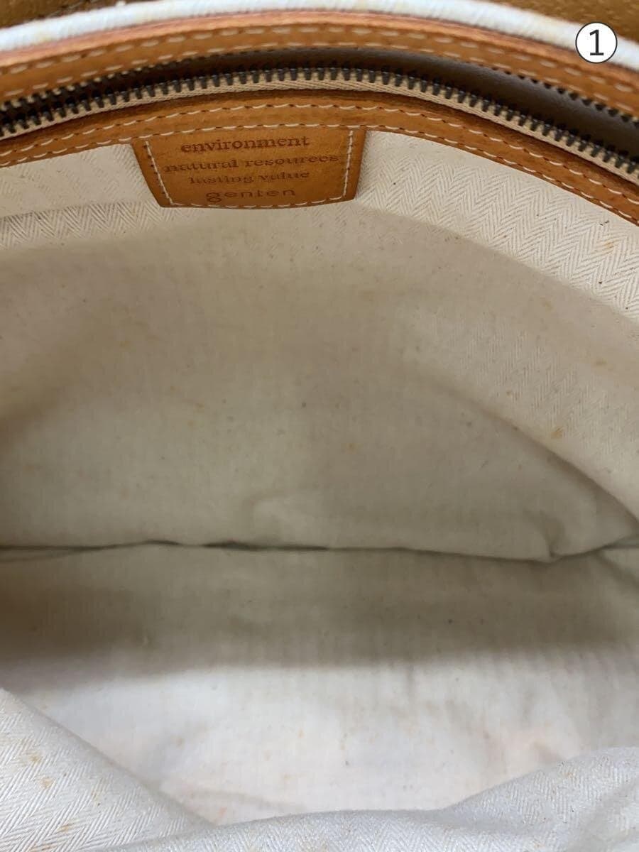 GENTEN Tote Bag Leather WHT All Over Pattern 6